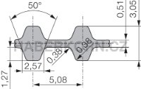 Oboustranný ozubený řemen neoprénový nekonečný XL - 2