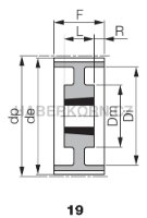 Ozubená remenica HTD 14M (rozstup 14,0 mm) pre Taper Lock - 2