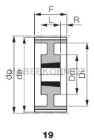 Ozubená řemenice HTD 14M (rozteč 14,0 mm) pro Taper Lock - 2