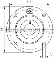Přírubová ložisková jednotka FK série UCFC litinová kulatá, 4-díry - 2