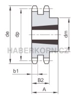 Řetězové kolo pro Taper Lock 2-řadé 1 1/2&quot; x 1&quot; - 2