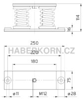 Blokový prvek s ocelovou pružinou a tlumičem, Isotop® DSD-BL - 2