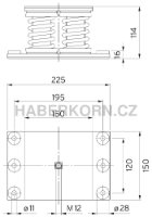 Blokový prvok s oceľovou pružinou a tlmičom, Isotop® DSD-BL - 2