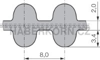Obojstranný ozubený remeň neoprénový nekonečný PowerGrip GT2 8MGT - 2