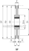 Ozubená remenica Poly Chain GT 14M (rozstup 14,0 mm) pre Taper Lock - 2