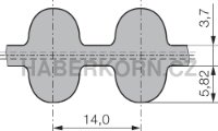 Oboustranný ozubený řemen neoprénový nekonečný PowerGrip GT2 14MGT - 2