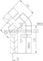 Staviteľné koleno 45 ° s tesnením a O-krúžkom EV - 2