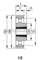 Ozubená řemenice HTD 8M (rozteč 8,0 mm) pro Taper Lock - 2