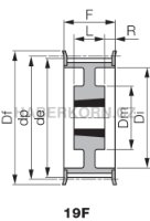 Ozubená řemenice H (rozteč 1/2&quot; = 12,7 mm) pro Taper Lock - 2