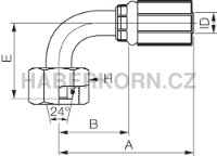 Hydraulické koncovky MegaCrimp® DIN 24° FDLORX90 - 2