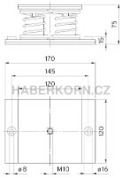 Blokový prvok s oceľovými pružinami a tlmičmi, Isotop® DMSN-BL - 2