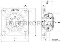 Přírubová ložisková jednotka SNR - Sentinel série SUCF nerezová čtvercová, 4-díry - 2
