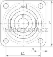 Přírubová ložisková jednotka FK série UCF litinová čtvercová, 4-díry - 2