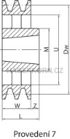 Klínová řemenice SPZ pro Taper Lock - 2