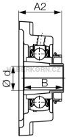 Přírubová ložisková jednotka SNR série UKF..H litinová čtvercová s upínacím pouzdrem, 4-díry - 3