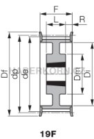 Ozubená remenica H (rozstup 1/2&quot; = 12,7 mm) pre Taper Lock  - 3