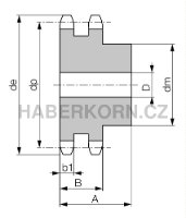 Řetězové kolo s nábojem a kalenými zuby 3/8&quot; x 7/32&quot;  - 4