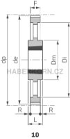 Ozubená remenica Poly Chain GT 14M (rozstup 14,0 mm) pre Taper Lock  - 6